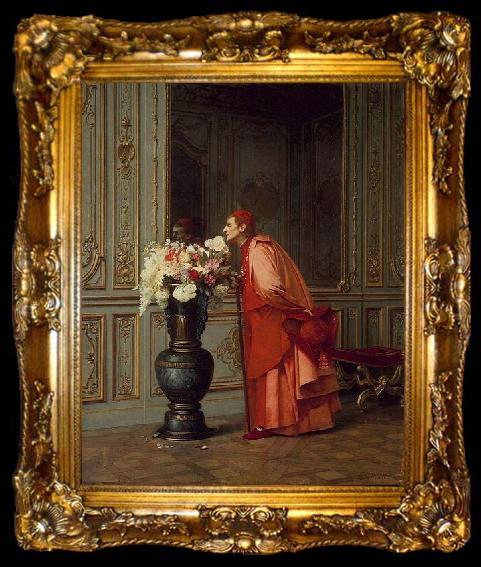 framed  Jehan Georges Vibert An Embarrassment of Choices, or A Difficult Choice, ta009-2